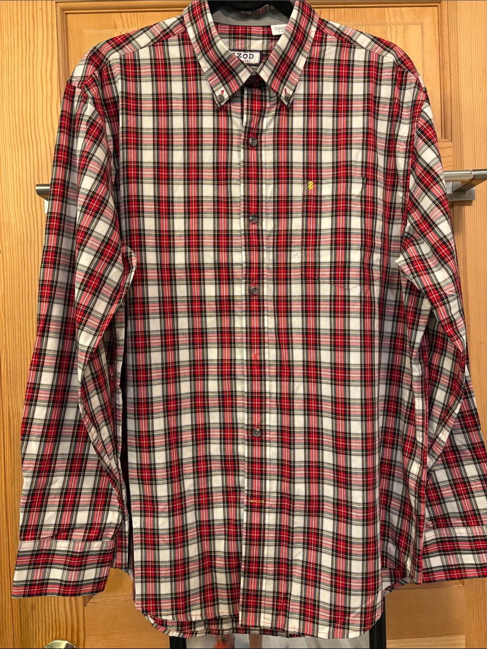 Lightweight Plaid Men’s Long Sleeve Button Down Shirt Sz L